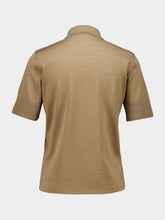 Courrèges Sandy Brown Merino Wool Polo Shirt