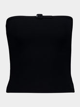 Courrèges Black Buckle Knit Bustier Top