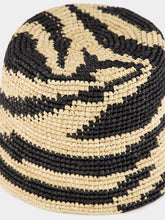 Zimmermann Black Zebra Raffia Bucket Hat