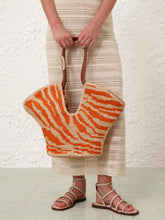 Zimmermann Goldentime Orange Zebra Medium Tote
