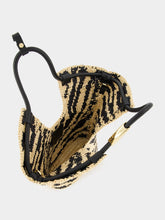 Zimmermann Goldentime Black Zebra Raffia Small Tote