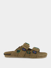Baziszt Khaki Sambla Suede Sandals