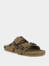 Baziszt Khaki Sambla Suede Sandals