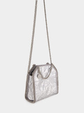 Stella McCartney Silver Falabella Tiny Cracked Metallic Tote Bag