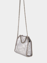 Stella McCartney Silver Falabella Tiny Cracked Metallic Tote Bag