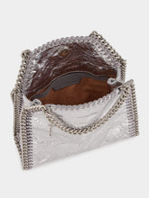 Stella McCartney Silver Falabella Tiny Cracked Metallic Tote Bag