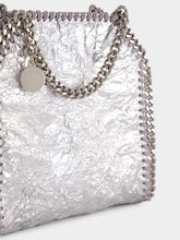 Stella McCartney Silver Falabella Tiny Cracked Metallic Tote Bag
