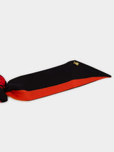 Pucci Black and Orange Silk Hair Tie with Foulard