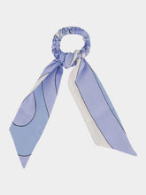 Pucci Pale Blue Silk Hair Tie with Foulard