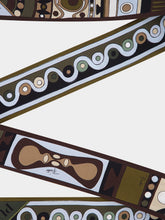 Pucci Khaki and Blue Mixed Print Silk Twill Bandeau Scarf