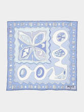 Pucci Pale Blue Angoli Print Cotton Scarf