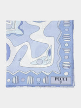 Pucci Pale Blue Angoli Print Cotton Scarf
