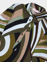 Pucci Khaki and Blue Iride Print Chemisier Dress