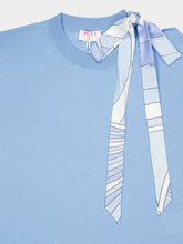 Pucci Pale Blue Silk Detail T-Shirt