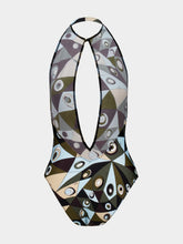 Pucci Khaki and Blue Occhi Print Swimsuit