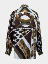 Pucci Khaki and Blue Vivara Silk Shirt