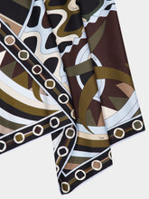 Pucci Khaki Blue Vivara Silk Scarf Skirt
