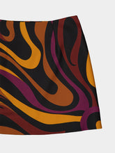 Pucci Bordeaux and Gold Marmo Print Silk Skirt