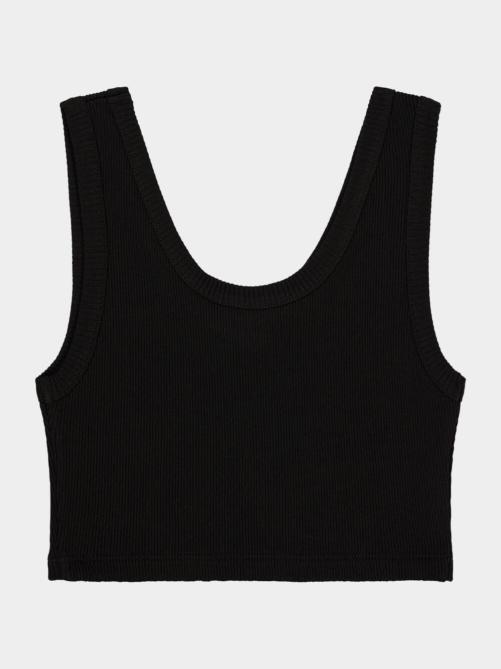 Black Ribbed Tank Top