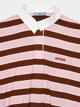 Prada Alabaster and Tobacco Striped Cotton Top