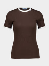Prada Ebony Brown Cotton Crew Neck T-Shirt