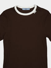 Prada Ebony Brown Cotton Crew Neck T-Shirt