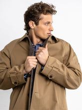 Prada Brown and Beige Reversible Buttoned Coat