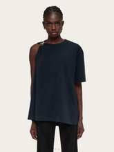 Ferragamo Crew Neck T-Shirt with Golden Clip