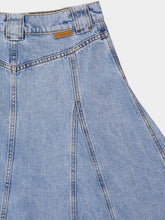 Zimmermann Sea Foam Illuminate Denim Flare Skirt