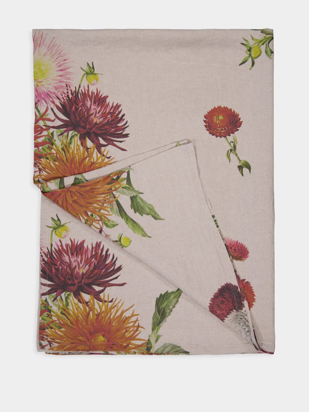 Country Flowers Linen Tablecloth