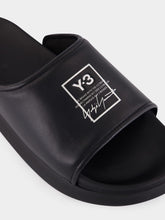 Y-3 Black Logo Leather Slides
