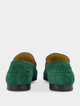 Gucci Jordaan Green Suede Loafers