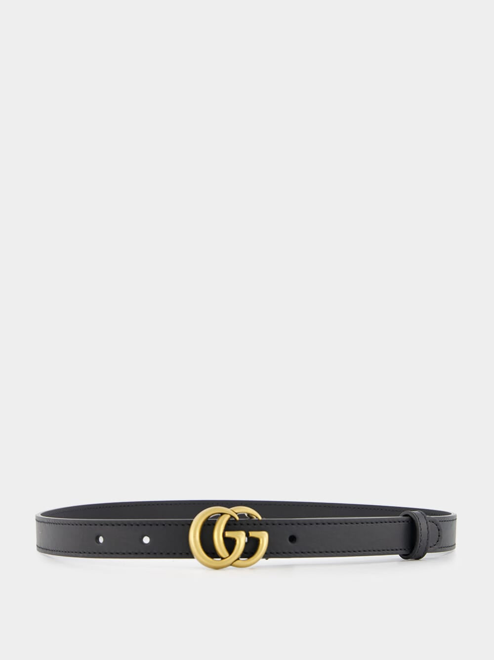 Gucci Leather Belt With Double G Buckle Black, Gold | Fashion Clinic