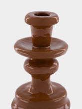 Pomax Chocolate Aluminium Turret Candle Holder