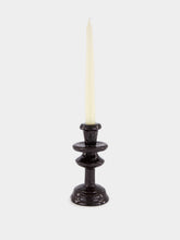 Pomax Dark Brown Aluminium Turret Candle Holder