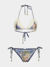 Zimmermann Teal Blue Botanical Crochet Bikini