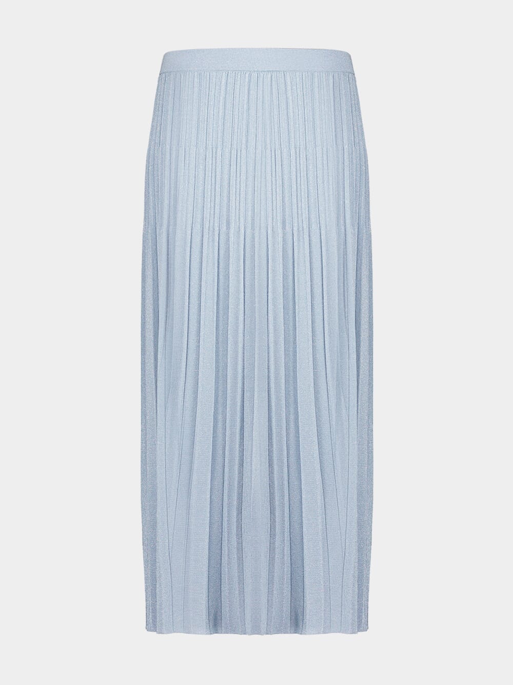 Blue Lurex Waverly Rib Midi Skirt