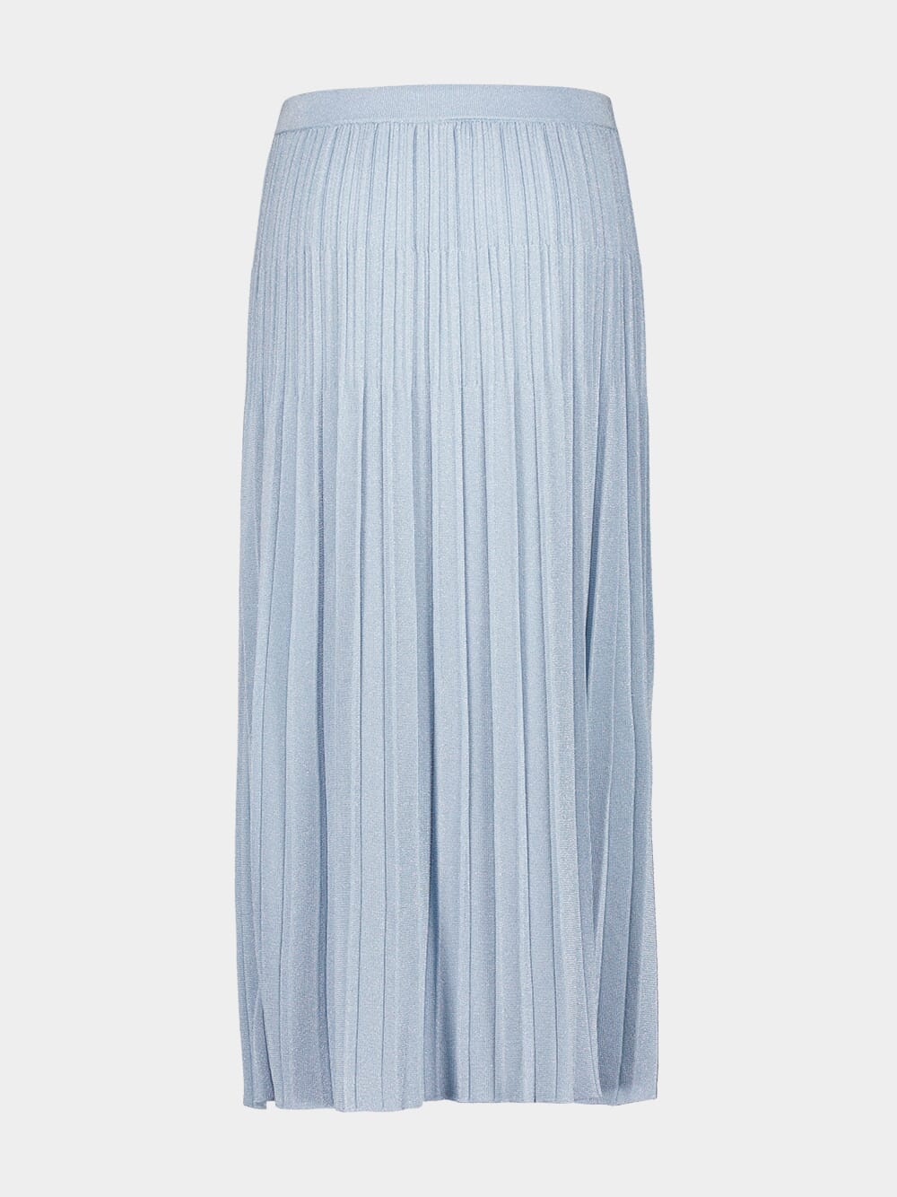 Blue Lurex Waverly Rib Midi Skirt