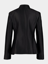 Róhe Black Sculptural Wool-Silk Pankou Blazer