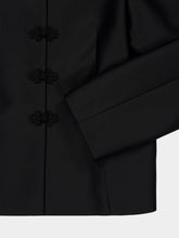 Róhe Black Sculptural Wool-Silk Pankou Blazer