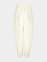 Róhe Off White Sculptural Tuxedo Wool Trousers