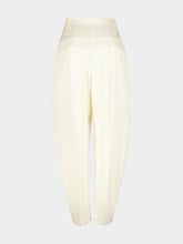 Róhe Off White Sculptural Tuxedo Wool Trousers
