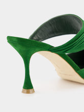 Manolo Blahnik Emerald Circeamu 70mm Suede Mules