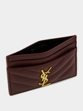 Saint Laurent Rouge Cabernet Cassandre Quilted Lambskin Card Case