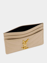 Saint Laurent Dark Beige Cassandre Matelassé Card Case