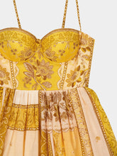 Zimmermann Mustard Bandana Lucky Corset Midi Dress