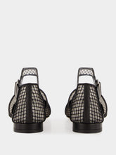 Manolo Blahnik Black Nappa Leather Ankle Strap Flat Pumps