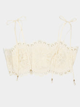 Zimmermann Ivory Rhiannon Embroidered Cropped Bodice