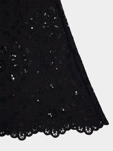 Zimmermann Black Rhiannon Embroidered Midi Skirt