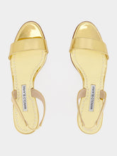 Manolo Blahnik Cupisanpla Gold Slingback Sandals